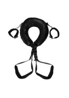 Shots Gepolsterte Oberschenkelmanschetten mit Handfesseln schwarz