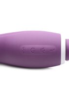XR Brands Lickgasm vibrator with leak + suction function purple