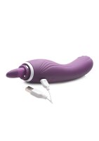 XR Brands Lickgasm vibrator with leak + suction function purple