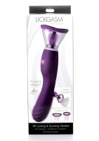 XR Brands Lickgasm vibrator with leak + suction function purple