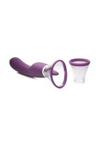 XR Brands Lickgasm vibrator with leak + suction function purple