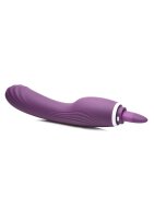 XR Brands Lickgasm vibrator with leak + suction function purple