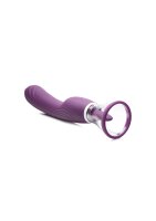 XR Brands Lickgasm vibrator with leak + suction function purple