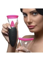 XR Brands Lickgasm mini vibrator with leak + suction function pink