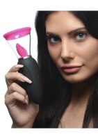 XR Brands Lickgasm mini vibrator with leak + suction function pink