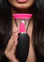 XR Brands Lickgasm mini vibrator with leak + suction function pink