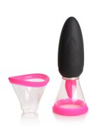 XR Brands Lickgasm mini vibrator with leak + suction function pink
