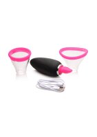 XR Brands Lickgasm mini vibrator with leak + suction function pink