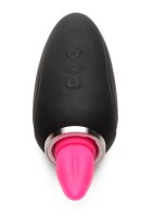 XR Brands Lickgasm mini vibrator with leak + suction function pink