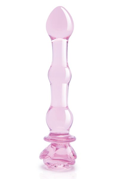 Glaze Glass Rosebud Beaded Dildo - 20 cm