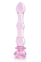 Glaze Glass Rosebud Beaded Dildo - 20 cm