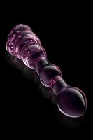 Glaze Glass Rosebud Beaded Dildo - 20 cm