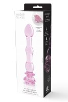 Glaze Glass Rosebud Beaded Dildo - 20 cm