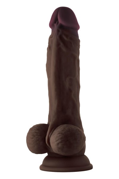 Shaft Model A 8,5 Inch Liquid Silicone Dong With Balls Mahogany 21,5 cm