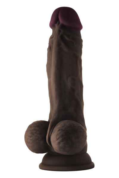 Shaft Model A 7,5 Inch Liquid Silicone Dong With Balls Mahogany 19 cm