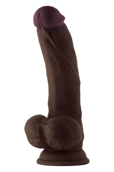 Shaft Model C 8,5 Inch Liquid Silicone Dong With Balls Mahogany 21,5 cm