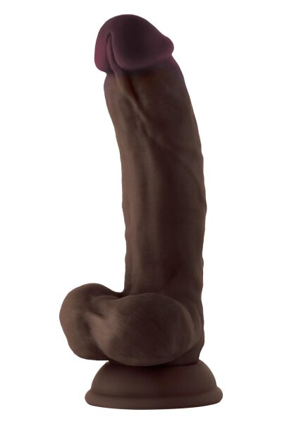 Shaft Model C 7,5 Inch Liquid Silicone Dong With Balls Mahogany 19 cm