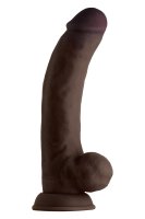 Shaft Model C 9,5 Inch Liquid Silicone Dong With Balls Mahogany 24,1 cm