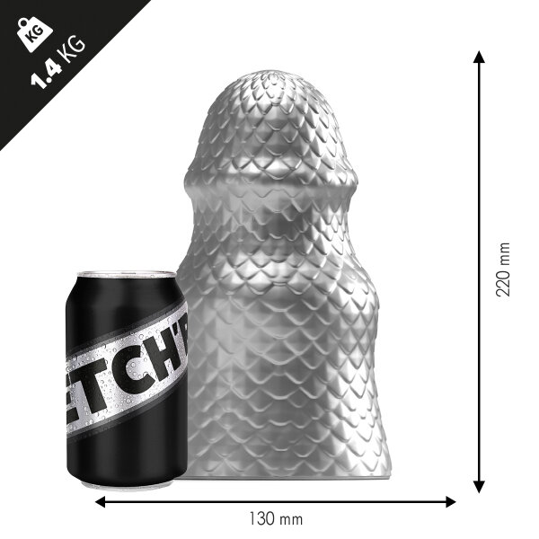 STRETCHR Scaly Butt Plug L Gun Metal - 13 cm
