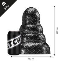 STRETCHR Tripole Butt Plug L Black Metallic - 18 cm