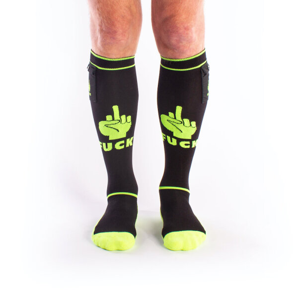 BRUTUS FXXX Party Socks w. Pockets Black / Neon Yellow - OS