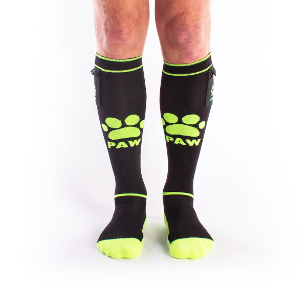 BRUTUS PUPPY Party Socks w. Pockets Black / Neon Yellow - OS