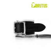 BRUTUS Leather Wrist Restraints Black/White
