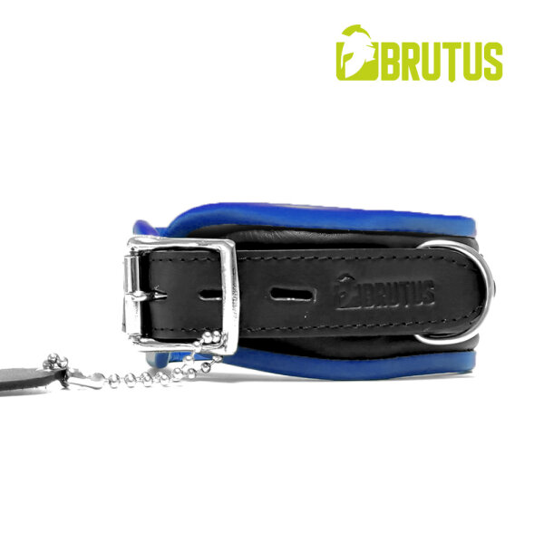 BRUTUS Leather Collar Black/Blue