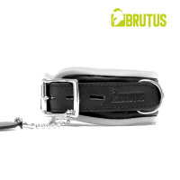 BRUTUS Leather Collar Black/White