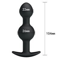 Pretty Love Analplug Duo Silikon Schwarz 10,4 cm
