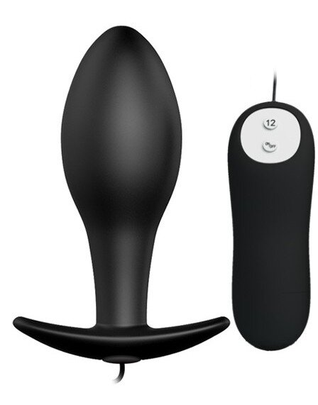 Pretty Love Silikon Plug vibrierend Schwarz 3 cm