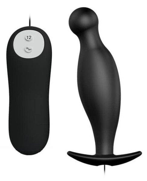 Pretty Love vibrating butt plug with controller black 2,8 cm