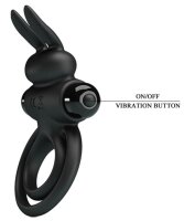Pretty Love Vibro Cockring Rabbit Black