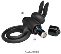 Pretty Love Vibro Cockring Rabbit Black