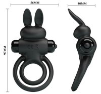 Pretty Love Vibro Cockring Rabbit Black
