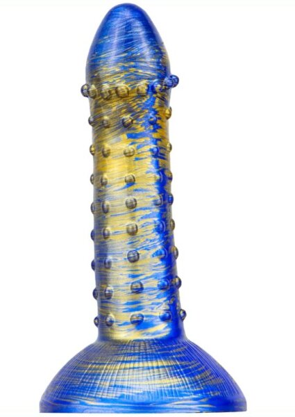 MetallicAnal Dildo Fantasy Saperli Gold Blue 16 cm
