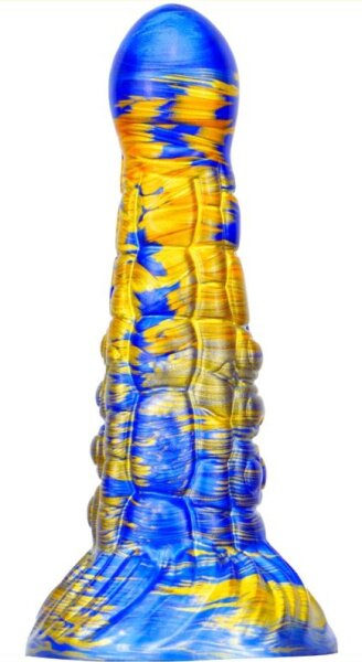 MetallicAnal Fantasy Ninja Dildo Gold Blau 16 cm