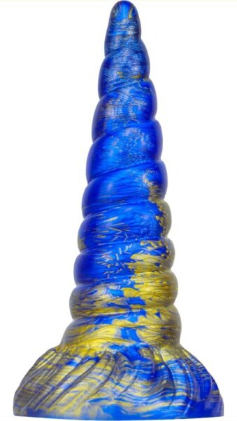 MetallicAnal Dildo Unix Blue Gold 17 cm
