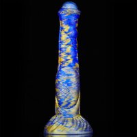 MetallicAnal Dildo Jumbox Gold Blue 21 cm