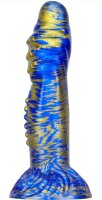 MetallicAnal Dildo Fantasy Croq Blue Gold 19 cm