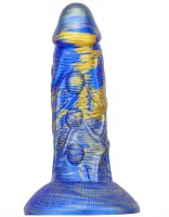 MetallicAnal Dildo Fantasy Bulstrix Blue Gold 15 cm