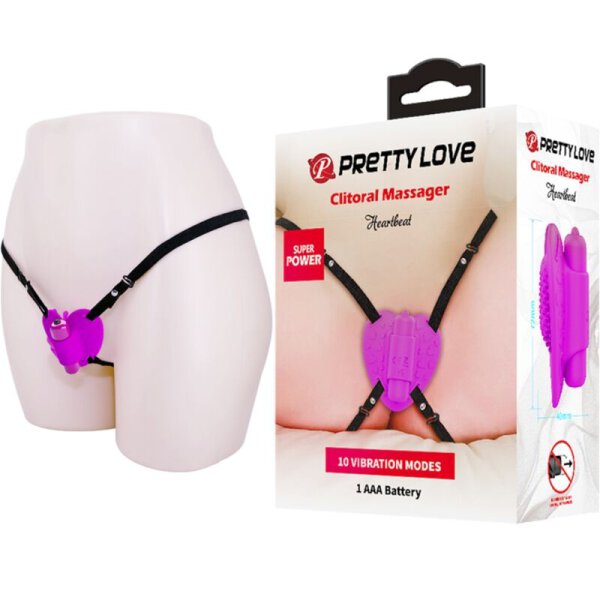 Pretty Love Heartbeat Strap On Klitoris Vibrator lila