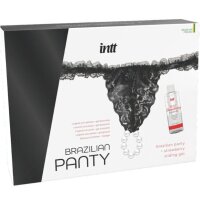 intt Brazilian Black Panty with Pearls and Lubricant Gel...