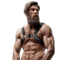 Fetish Submissive Attitude - Bulldog Chest Harness Adjustable Eco Leather Men OS