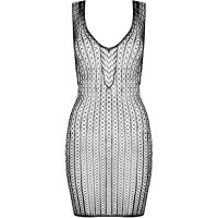 Passion bodystocking mini dress one size black