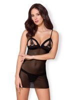 865 Chemise & Thong Black S/M