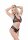 Kitten Lace Up Halter Top & Panty Set - Black - One Size