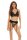 Bombshell Boudoir Peek A Boo Wire 3 Pc Set Black, S