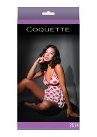 Lip Print Babydoll & Thong - White - OS