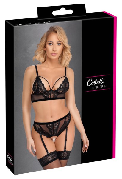 Cottelli LINGERIE - Bra & Thong black S